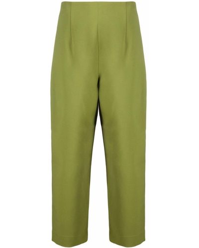 Solace London High-waisted Cropped Pants - Green