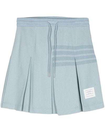 Thom Browne Falda plisada con motivo 4-Bar - Azul