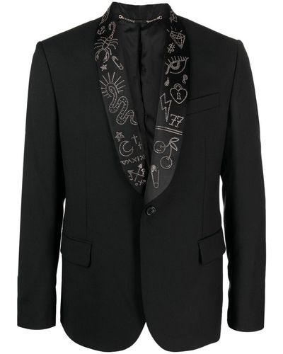 John Richmond Rotrol Blazer Van Scheerwol - Zwart