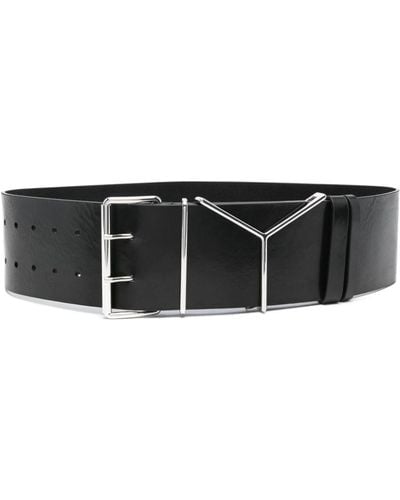Y. Project Y-hardware Leather Belt - Black