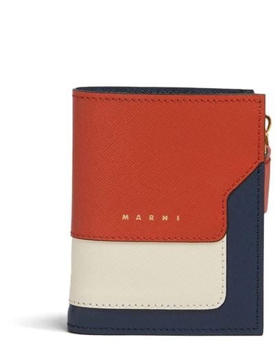 Marni Bi-fold Leather Wallet - Red