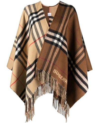 Burberry Geruite Cape - Bruin