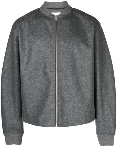 Jil Sander Zip-up Wool Bomber Jacket - Grey