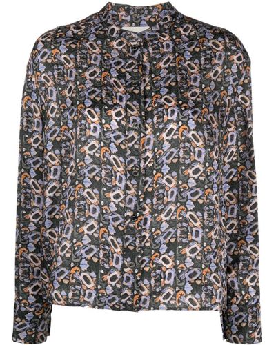 Isabel Marant Camisa Leidy con estampado geométrico - Negro