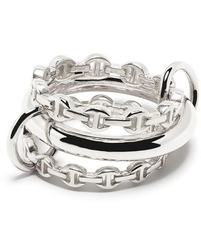 Spinelli Kilcollin X Hoorsenbuhs Microdame Sterling Silver Stack Ring - White