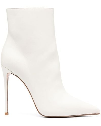 Le Silla Eva 120mm Leather Ankle Boots - White