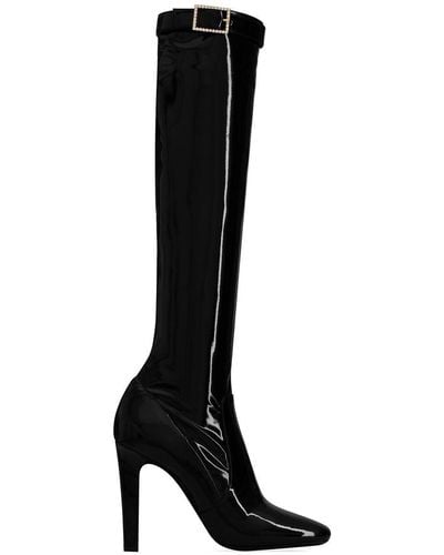 Saint Laurent Knee-length Pointed Boots - Black