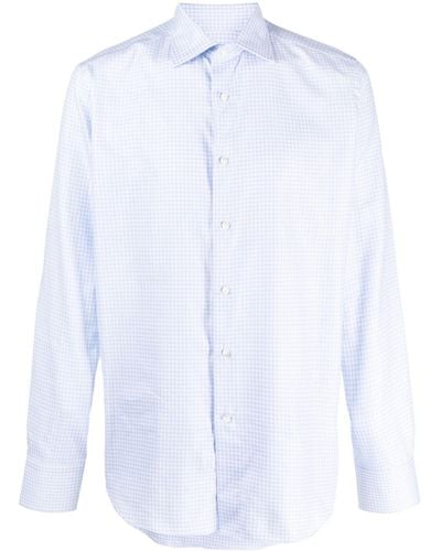 Canali Overhemd Met Patroon - Wit