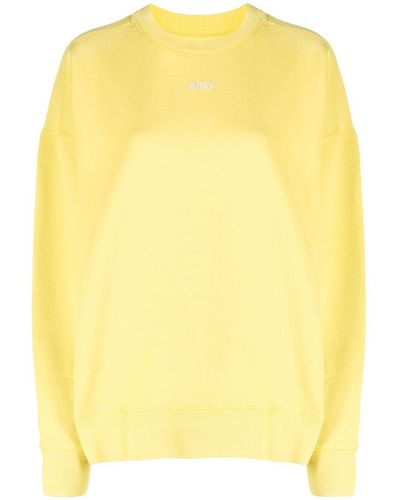 Autry Logo-print Cotton Sweater - Yellow