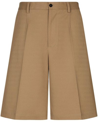 Dolce & Gabbana Pleat-detail Bermuda Shorts - Brown