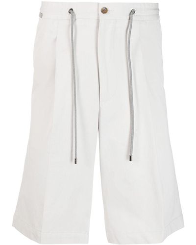 Corneliani Bermudas chino con cordones - Blanco