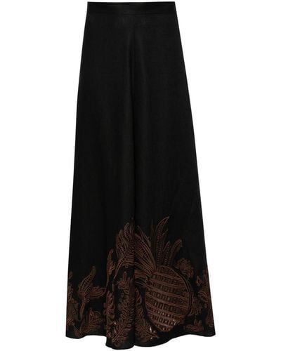 Dorothee Schumacher Exquisite Luxury Linen Skirt - Black