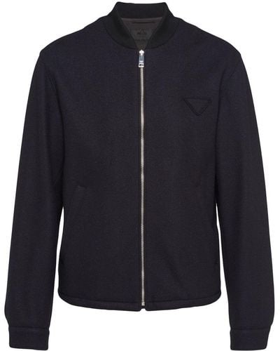 Prada Triangle-logo Blouson Jacket - Blue