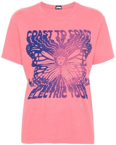 Mother Katoenen T-shirt Met Logoprint - Roze