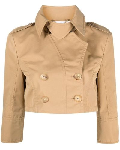 Moschino Cropped Double-breasted Jacket - Natural