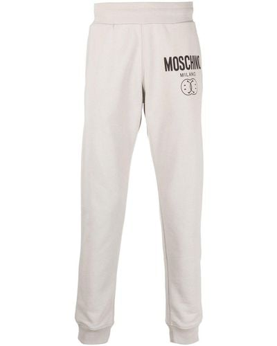 Moschino Pantalon de jogging fuselé à logo - Blanc