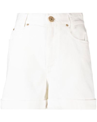 Balmain Shorts de talle alto - Blanco