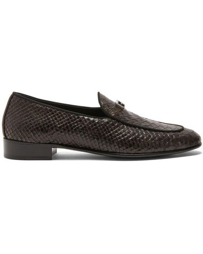 Giuseppe Zanotti Rudolph Embossed Leather Loafers - Black