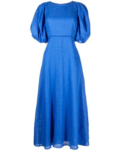 Faithfull The Brand Valerina Linen Maxi Dress - Blue