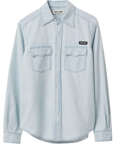 Miu Miu | Camicia in chambray | Donna | BLU | 40