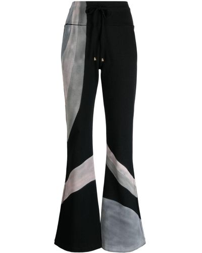 Madison Maison X Designing Hollywood Hand-painted Cotton Track Trousers - Black