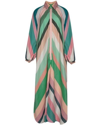 Marrakshi Life Maxi-jurk Met Chevron Streep - Groen