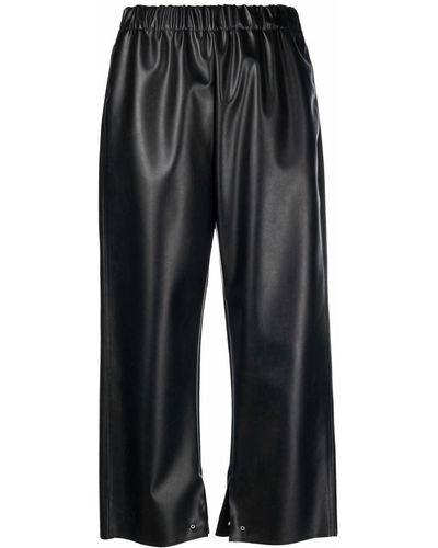 MM6 by Maison Martin Margiela Elasticated-waist Cropped Trousers - Black