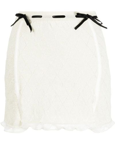 Cormio Pointelle-knit Mini Skirt - White