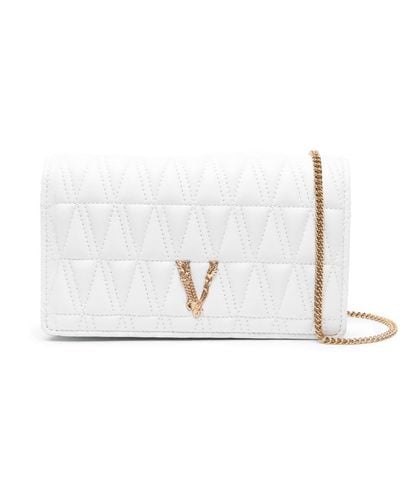 Versace Bandolera Virtus con placa del logo - Blanco