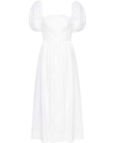 Reformation Marella Linen Midi Dress - White