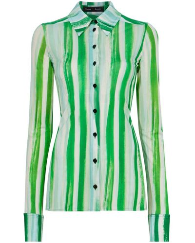Proenza Schouler Camisa con efecto de acuarela - Verde
