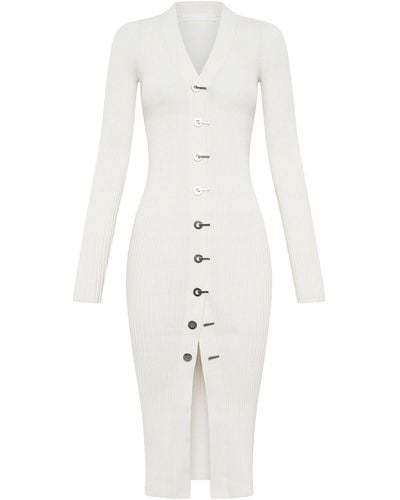Dion Lee Ribbed-knit Midi Dress - White
