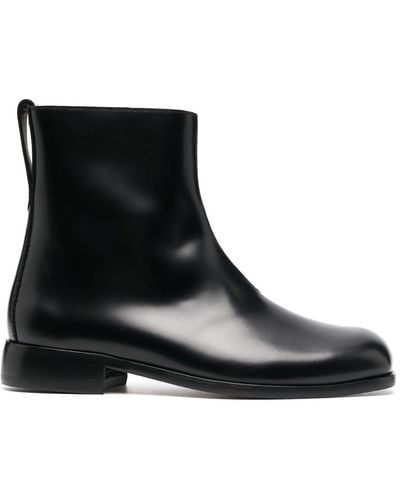 Our Legacy Square-toe Leather Ankle-boots - Black