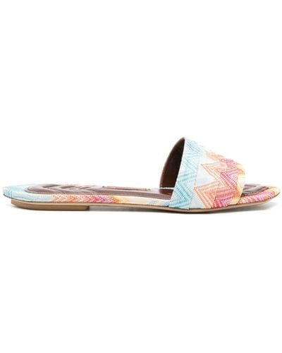 Missoni Gia Wave-knit Sandals - Pink