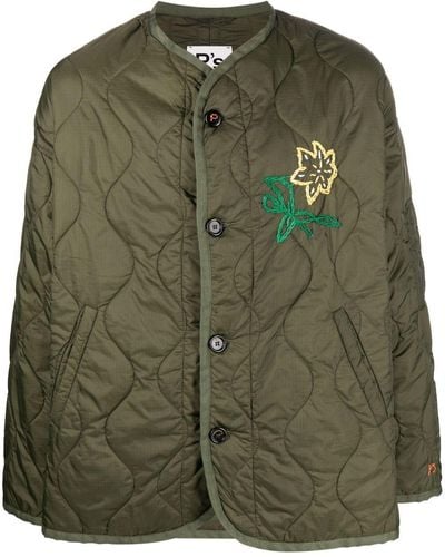 President's Embroidered Quilted Jacket - Green