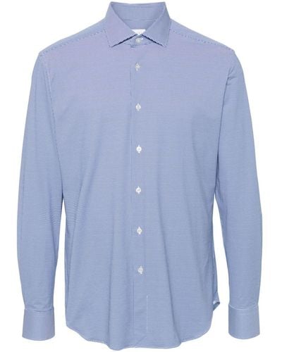 Xacus Checked Long-sleeve Shirt - Blauw
