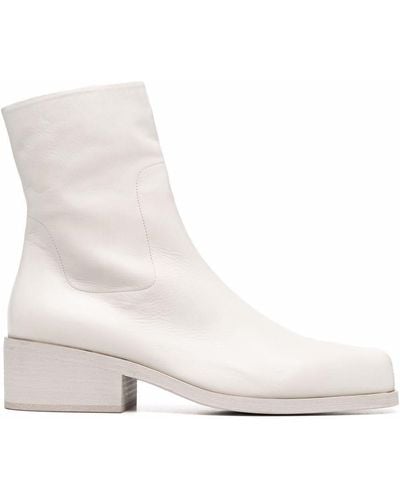 Marsèll Square-toe Block-heel Boots - White