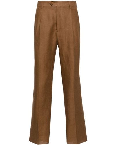 Etro Straight-leg Tailored Trousers - Brown