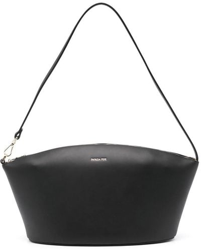 Patrizia Pepe Logo-debossed Leather Shoulder Bag - Black