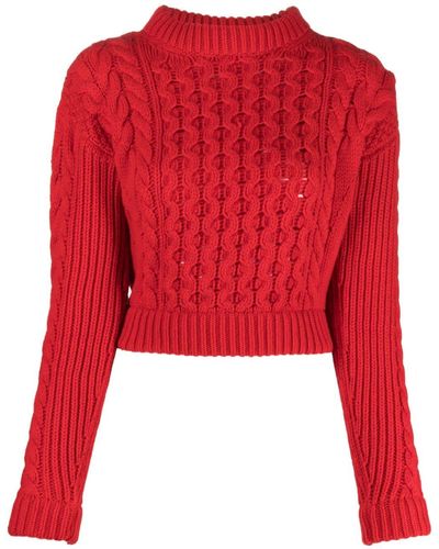 Patou Pullover mit Strickmuster - Rot