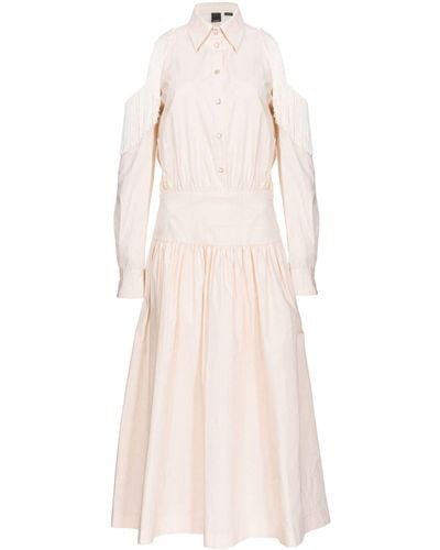 Pinko Fringe-detailing Cotton Dress - Natural