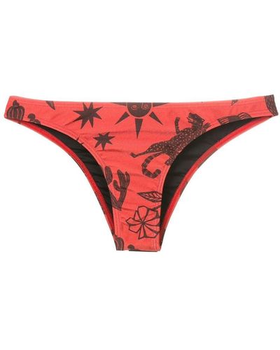 Lygia & Nanny Slip bikini Poipu con stampa - Rosso