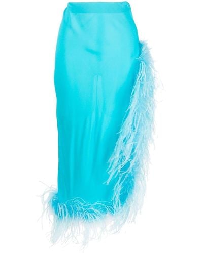 GIUSEPPE DI MORABITO Feather-detail Midi Skirt - Blue
