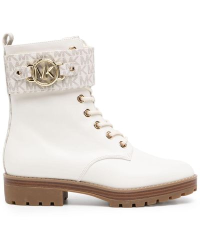 Michael Kors Rory Logo-plaque Boots - Natural