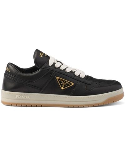 Prada Downtown Leather Low-top Trainers - Black