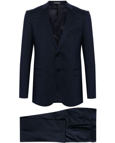 Emporio Armani Costume à simple boutonnage - Bleu