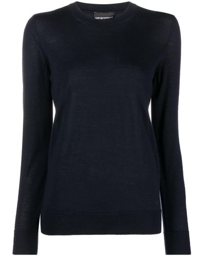 Emporio Armani Crew-neck Virgin Wool Jumper - Blue