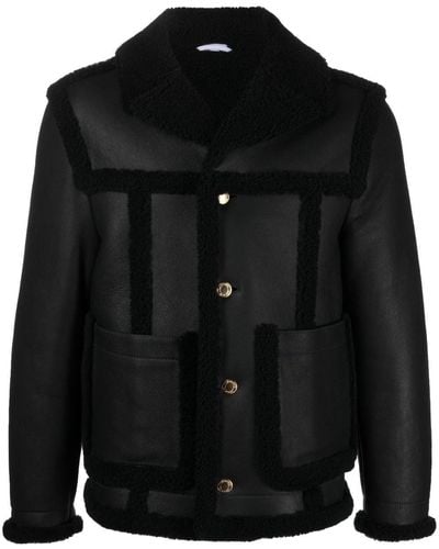 Thom Browne Veste zippée à col lainé - Noir