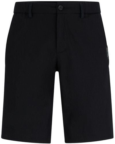 BOSS Logo-appliqué Chino Shorts - Black