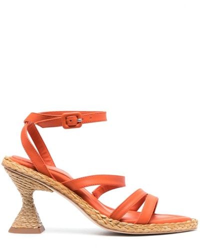 Paloma Barceló 90mm Heeled Leather Sandals - Pink